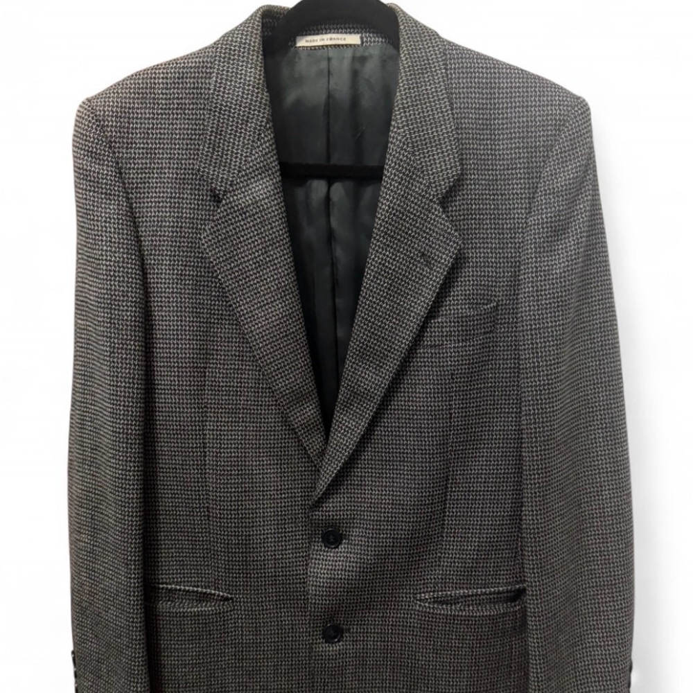 Yves Saint Laurent Textured Black and Gray Blazer